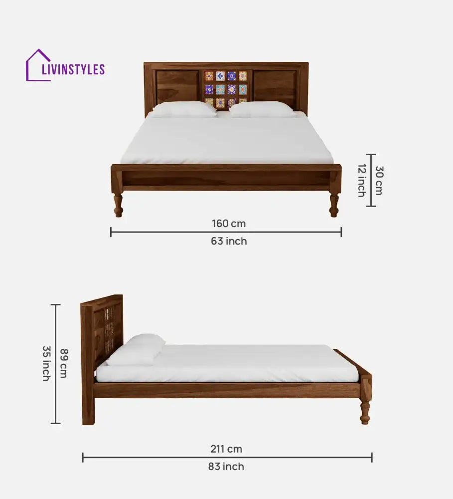 Anamika Contemporary Sheesham Wood Beds Bed without storage