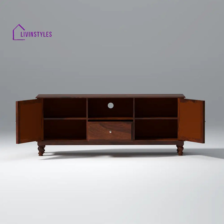 Nonna Sheesham Wood TV Unit in Dark Maharani Colour tv units