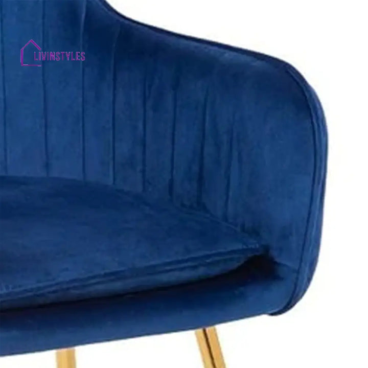 Olesya Velvet Sleek Lounge Chair Blue Furniture
