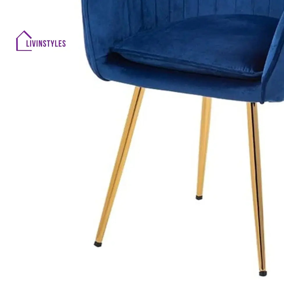 Olesya Velvet Sleek Lounge Chair Blue Furniture