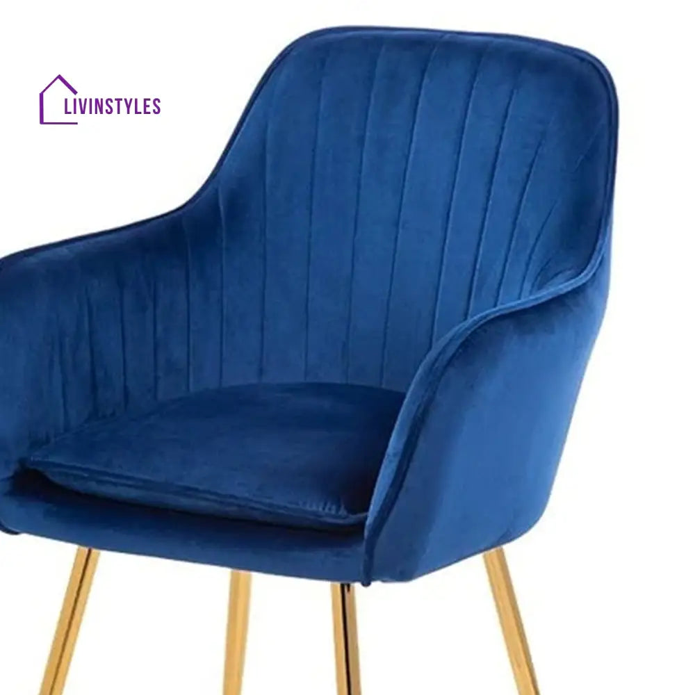 Olesya Velvet Sleek Lounge Chair Blue Furniture