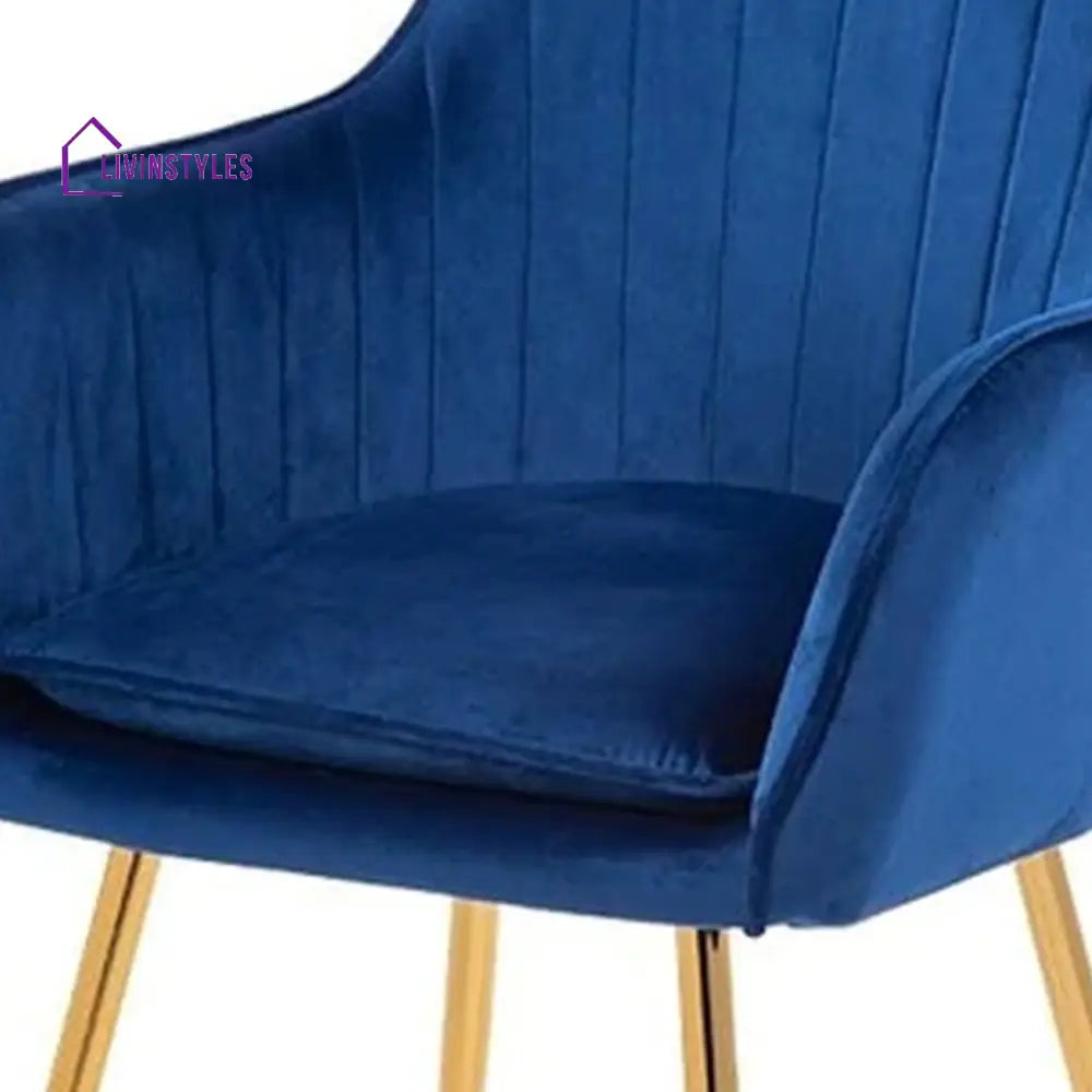Olesya Velvet Sleek Lounge Chair Blue Furniture