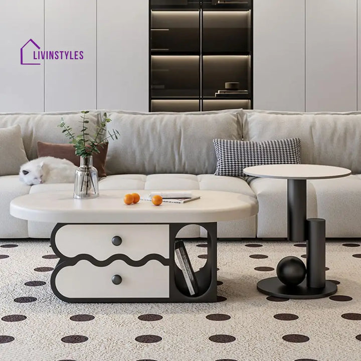 Opal Stainless Steel and MDF Coffee Table for Living Room