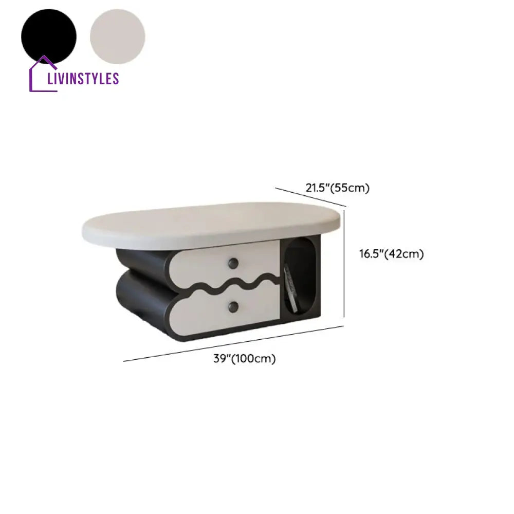 Opal Stainless Steel and MDF Coffee Table for Living Room