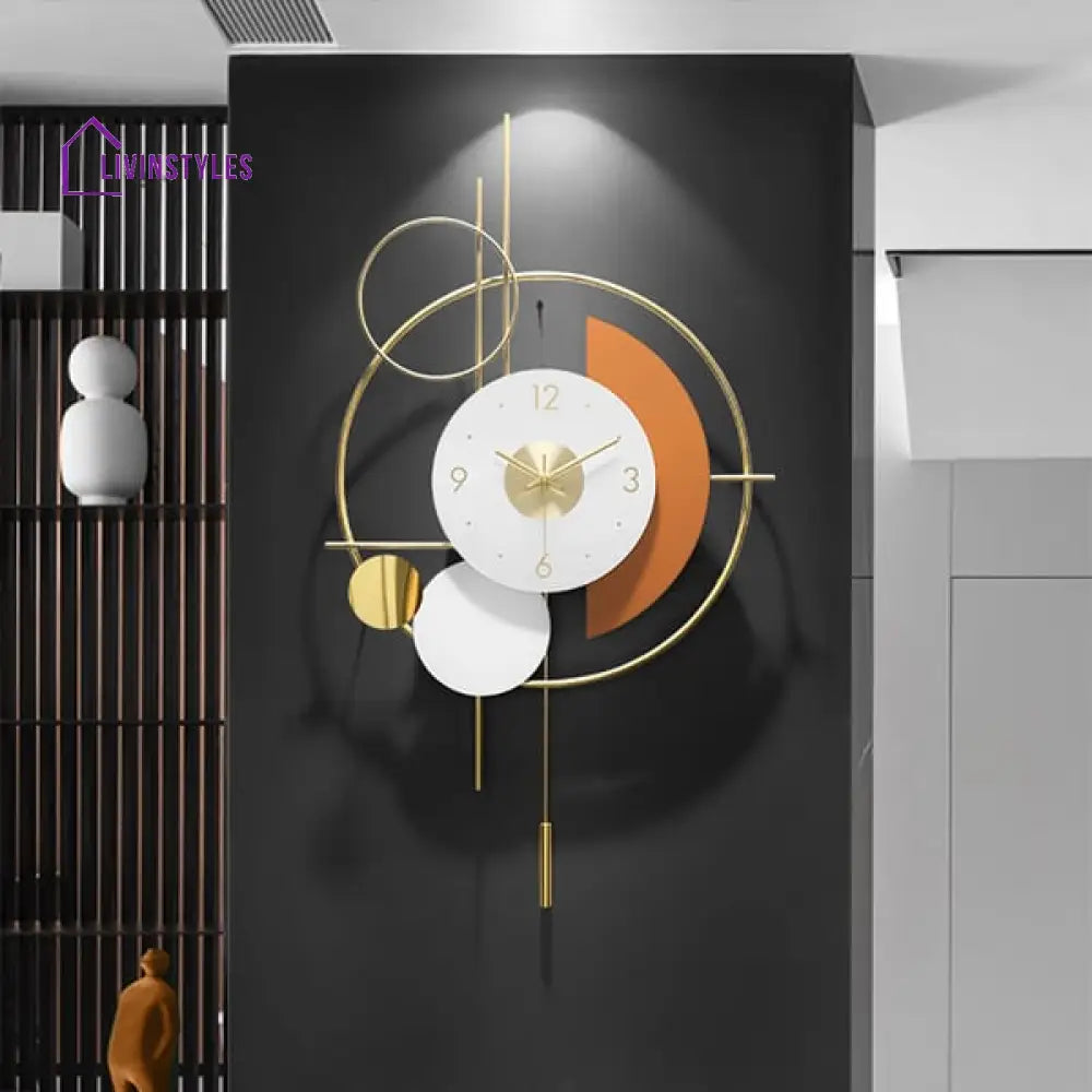 Pendulum Geometric Mute Metal Wall Clock