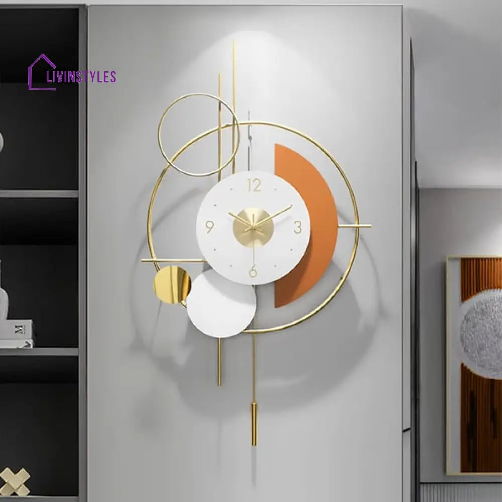 Pendulum Geometric Mute Metal Wall Clock