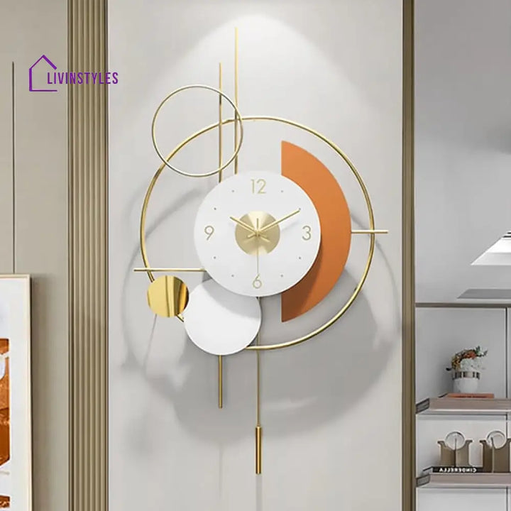 Pendulum Geometric Mute Metal Wall Clock