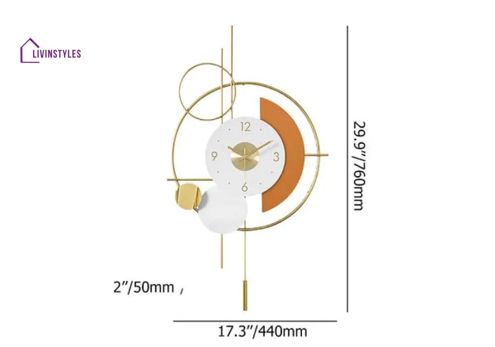 Pendulum Geometric Mute Metal Wall Clock