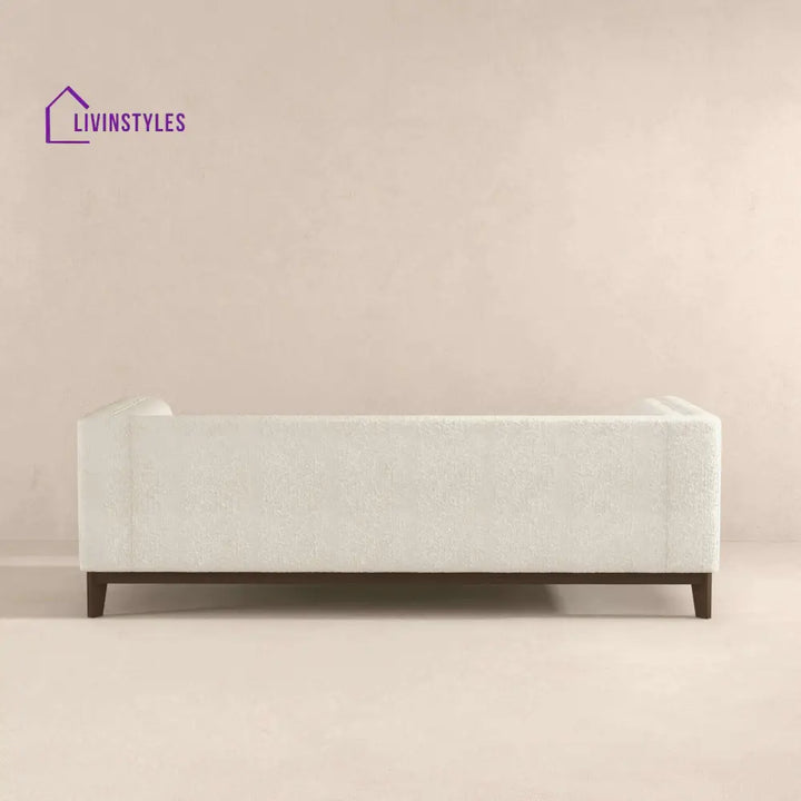 Piyush Cream Three Seater Sofa For Living Room
