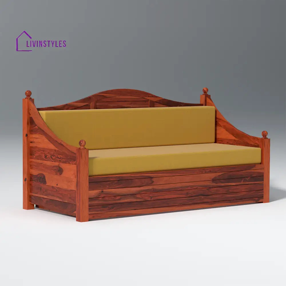 Platon Nest Sheesham Wood Sofa Cum Bed In Reddish Rosewood sofa
