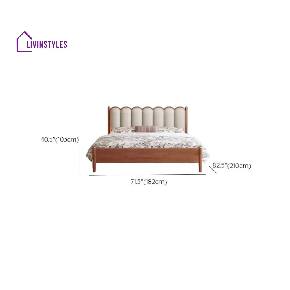 Polina Solid Walnut Wood Bed for Luxury Homes