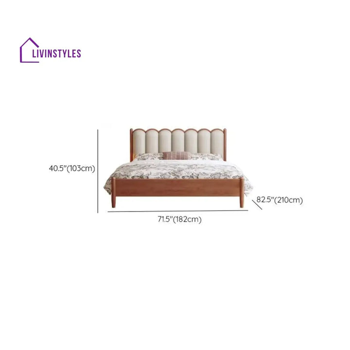 Polina Solid Walnut Wood Bed for Luxury Homes