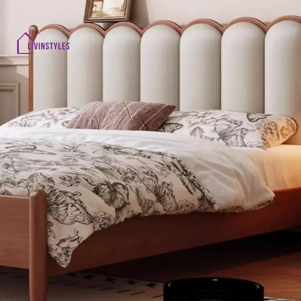 Polina Solid Walnut Wood Bed for Luxury Homes