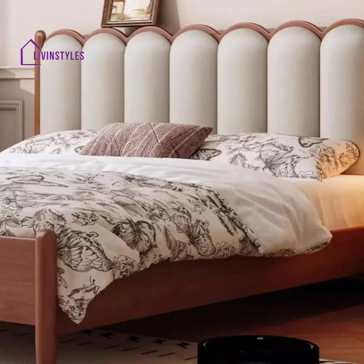 Polina Solid Walnut Wood Bed for Luxury Homes