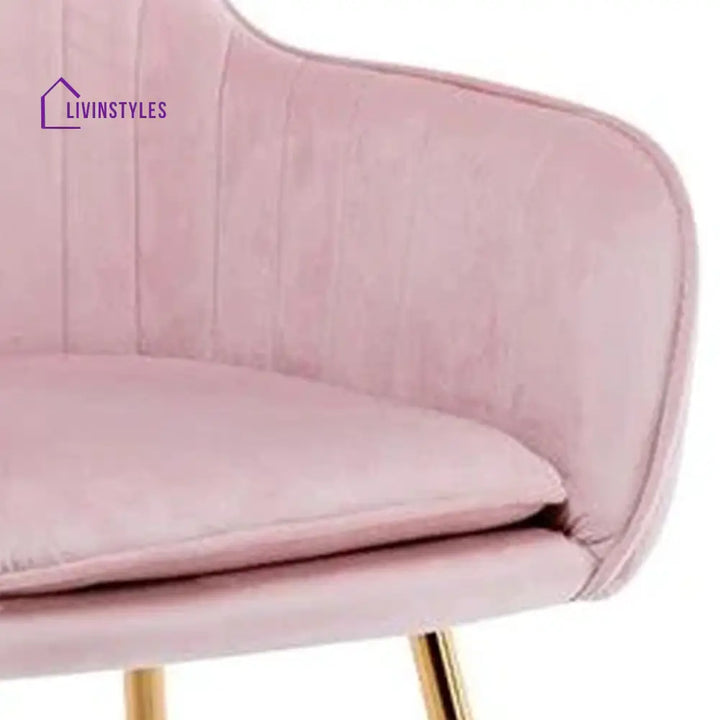 Raisa Velvet Sleek Lounge Chair Pink Furniture