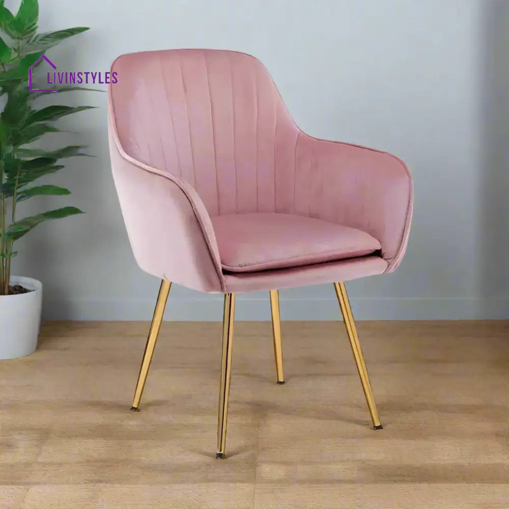 Raisa Velvet Sleek Lounge Chair Pink Furniture