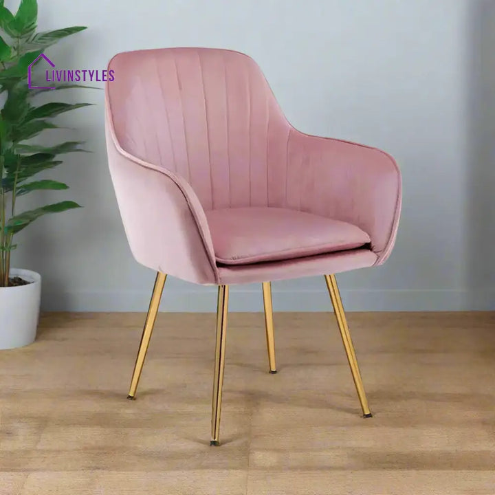 Raisa Velvet Sleek Lounge Chair Pink Furniture