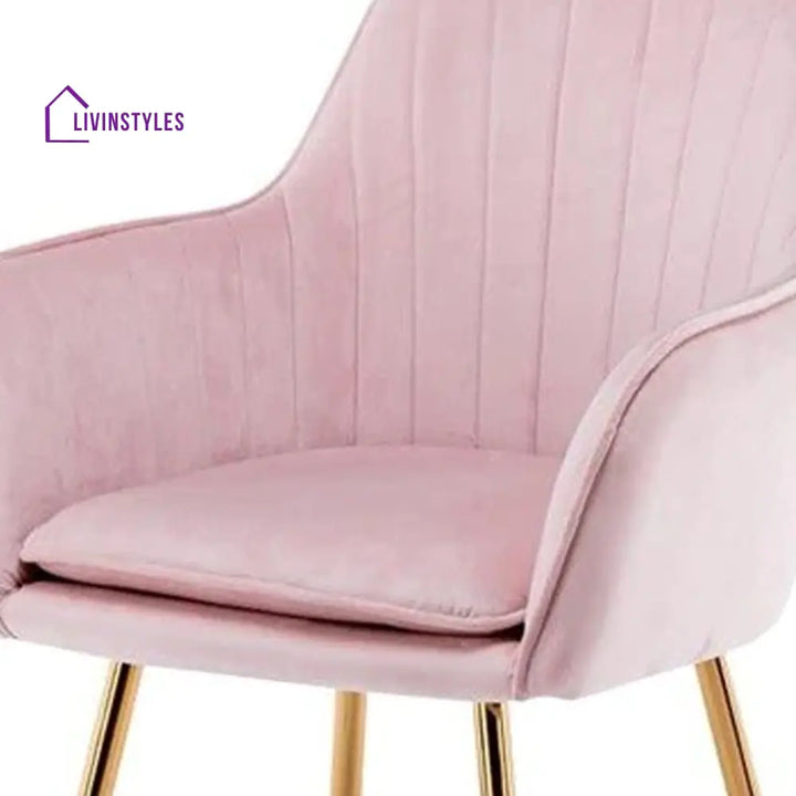 Raisa Velvet Sleek Lounge Chair Pink Furniture