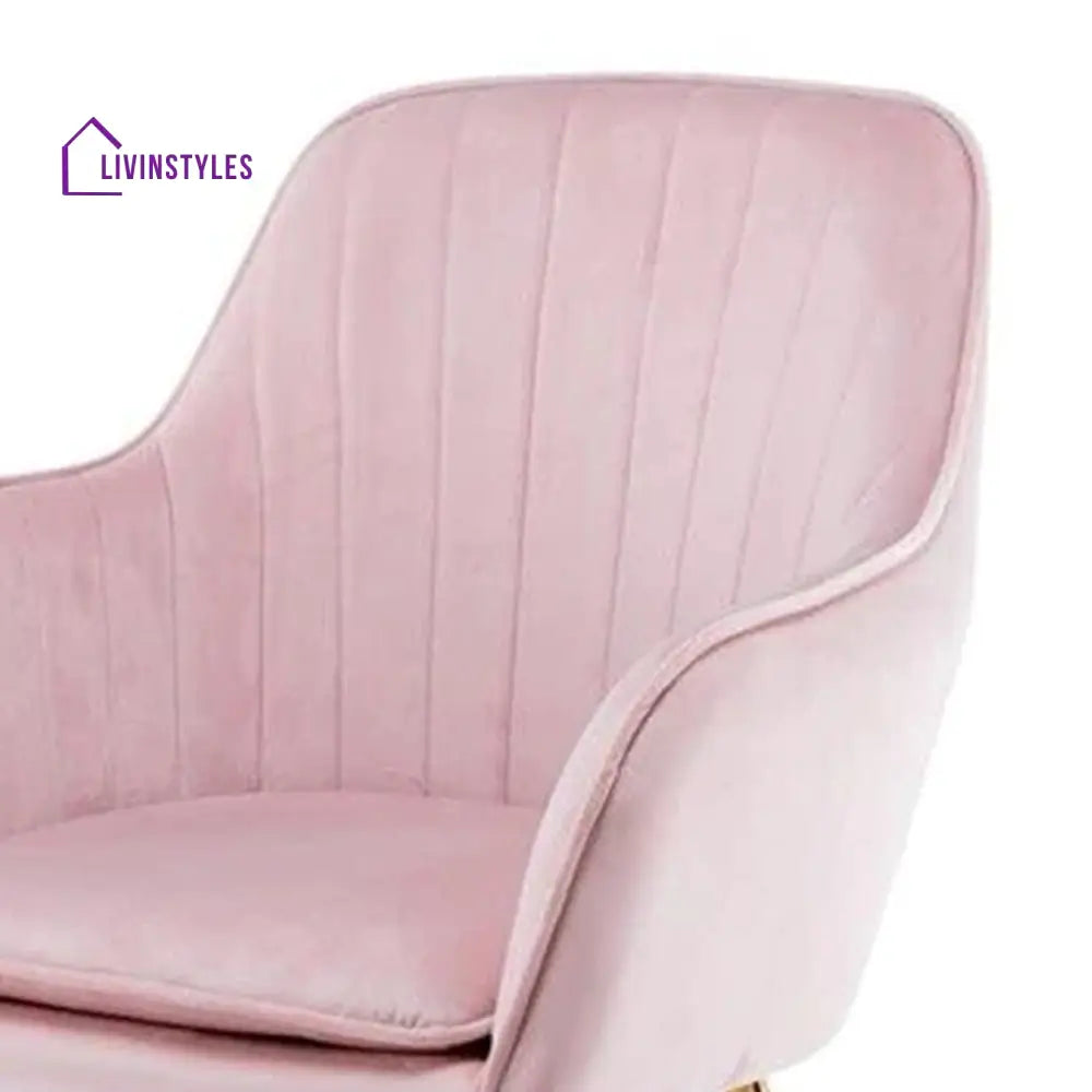 Raisa Velvet Sleek Lounge Chair Pink Furniture
