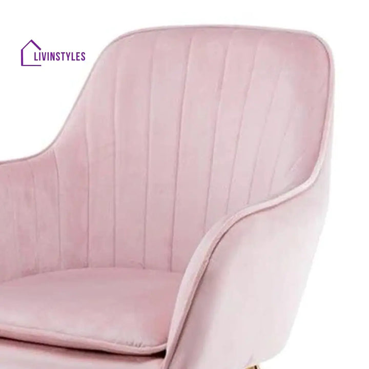 Raisa Velvet Sleek Lounge Chair Pink Furniture
