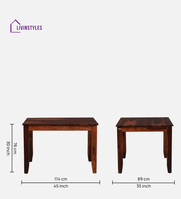 Ratmir Sheesham Wood 4 Seater Dining Set In Honey Finish dining set