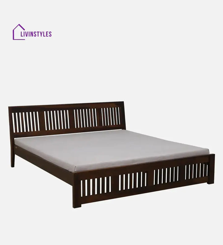 Ravichandran Sheesham Wood King Size Bed In Teak Finish