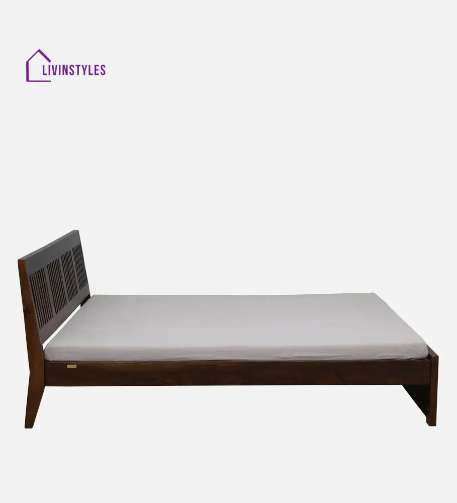 Ravichandran Sheesham Wood King Size Bed In Teak Finish