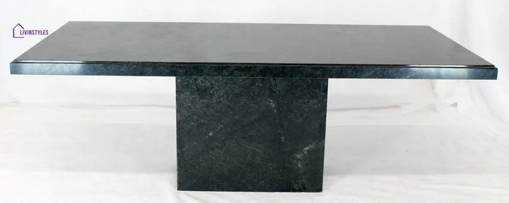 Rectangular Single Marble Pedestal Coffee Table