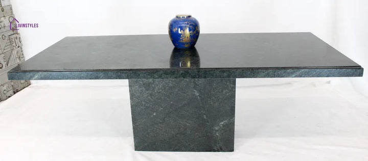 Rectangular Single Marble Pedestal Coffee Table