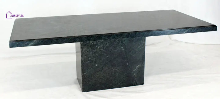 Rectangular Single Marble Pedestal Coffee Table