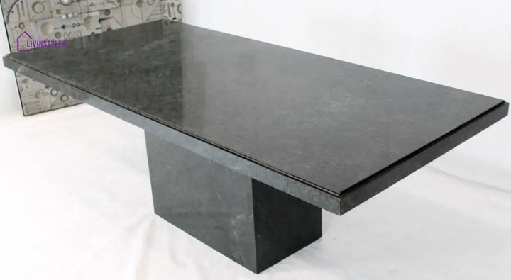 Rectangular Single Marble Pedestal Coffee Table