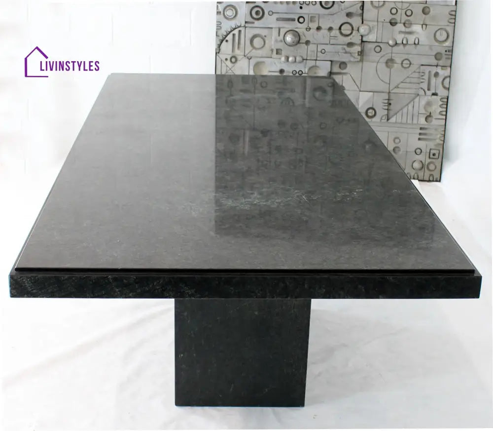 Rectangular Single Marble Pedestal Coffee Table