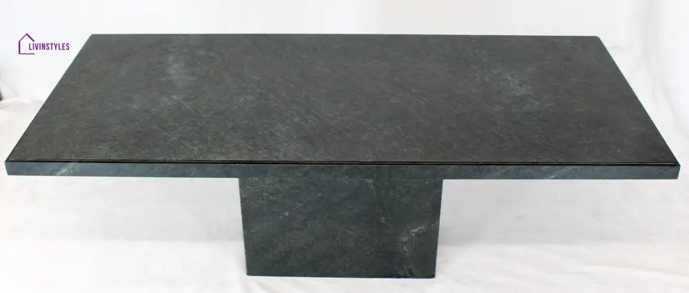 Rectangular Single Marble Pedestal Coffee Table