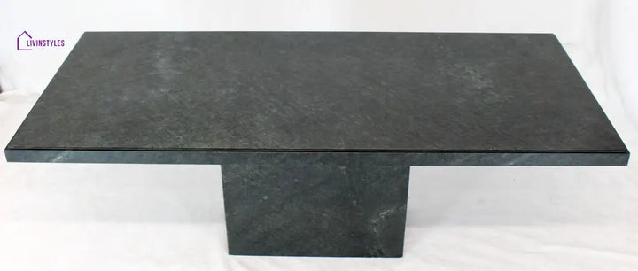 Rectangular Single Marble Pedestal Coffee Table