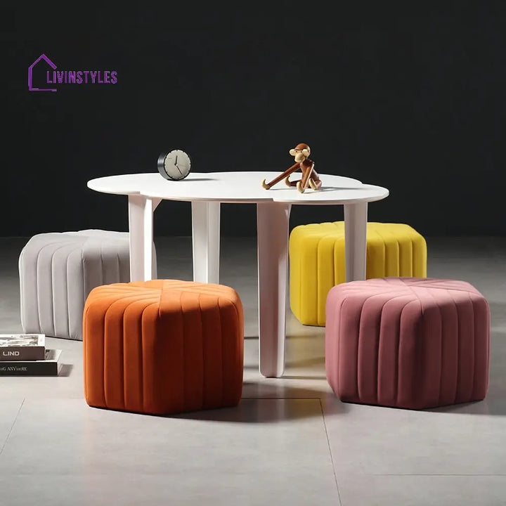 Sanaya Velvet Pouf Ottoman