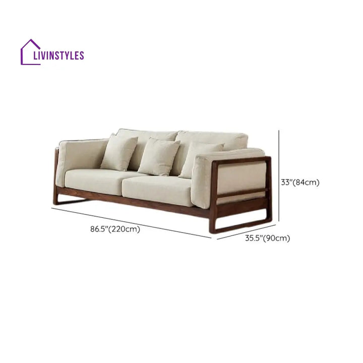 Sanyukta Solid Wood 3 Seater Sofa for Living Room