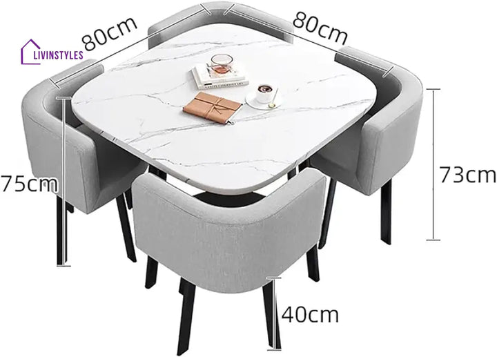 Sapna 4 Seater Square Dinning Table Set
