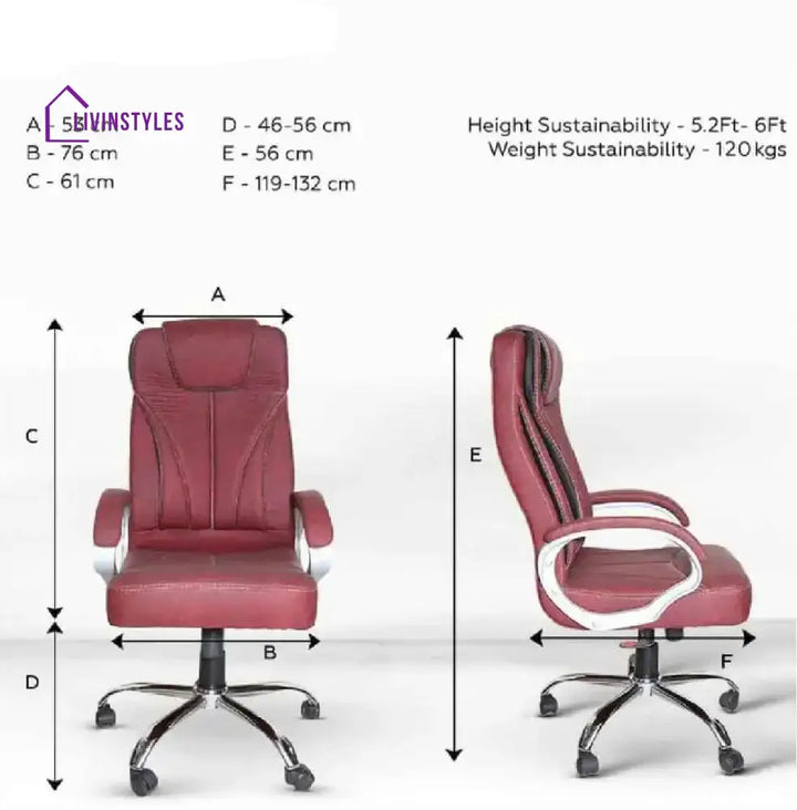 Shadow Luxe Maroon Armrest Boss Chair