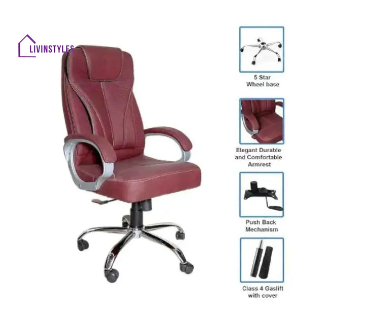 Shadow Luxe Maroon Armrest Boss Chair