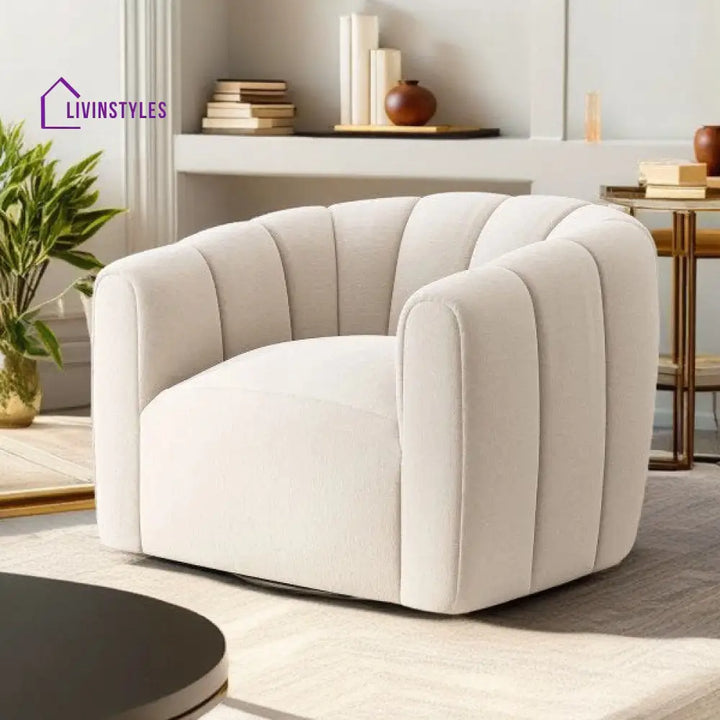 Shrutika Solid Wood and Fabric Arm Chair | Living Room Chair | Lounge Chair