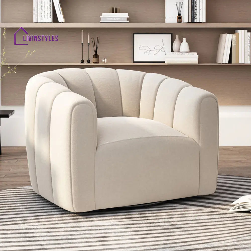 Shrutika Solid Wood and Fabric Arm Chair | Living Room Chair | Lounge Chair