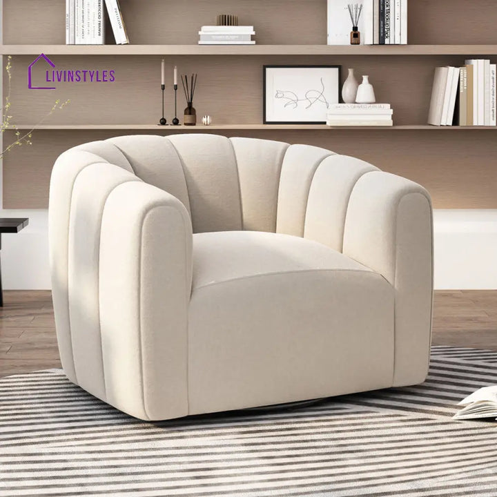 Shrutika Solid Wood and Fabric Arm Chair | Living Room Chair | Lounge Chair
