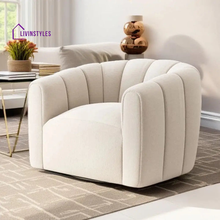 Shrutika Solid Wood and Fabric Arm Chair | Living Room Chair | Lounge Chair