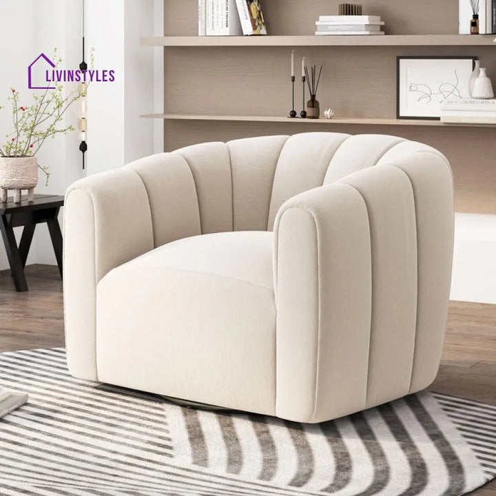 Shrutika Solid Wood and Fabric Arm Chair | Living Room Chair | Lounge Chair