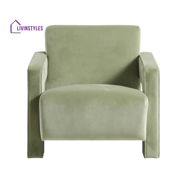 Brompton Sculptural Armchair Lichen Velvet Accent Chairs