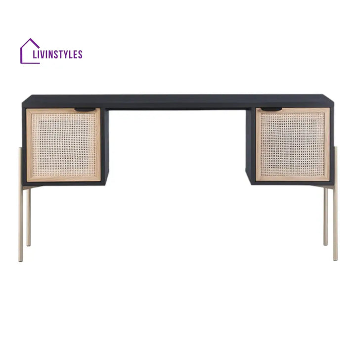 Jedi Mango Wood & Rattan Iron Console Table
