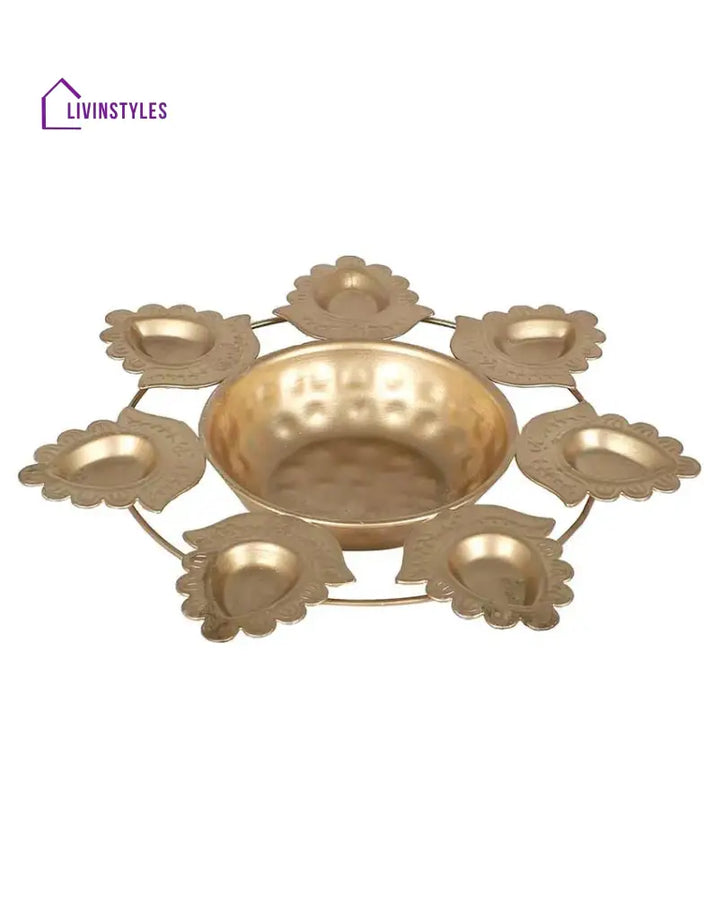 Small Iron Flower Diya Urli