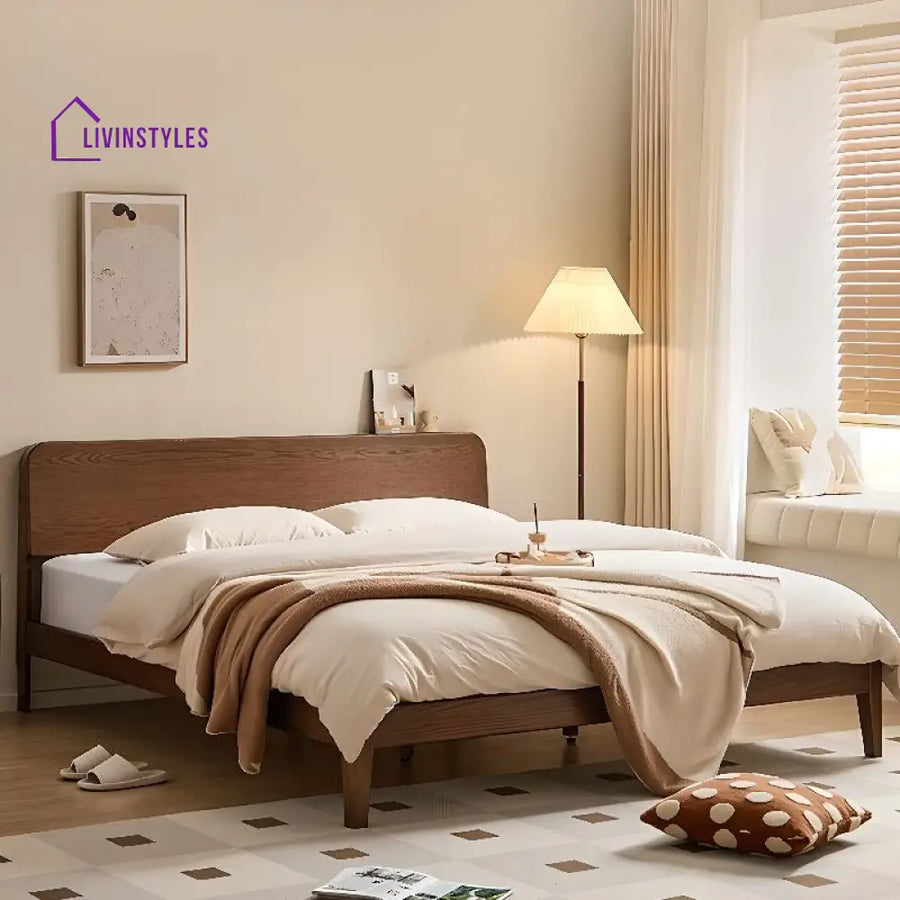 Sofia Solid Walnut Wood Bed for Luxury Homes