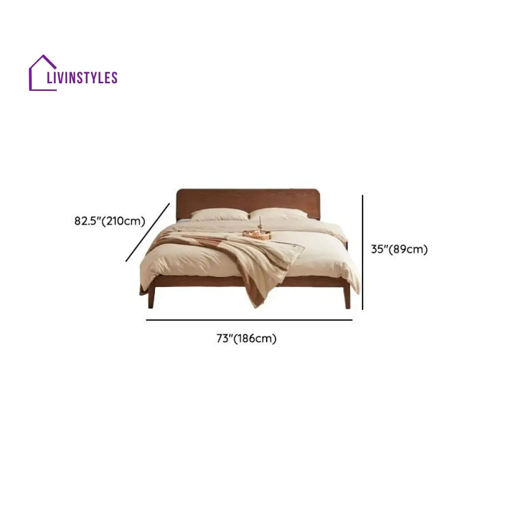 Sofia Solid Walnut Wood Bed for Luxury Homes