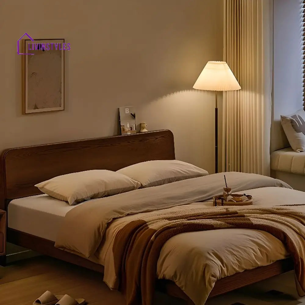 Sofia Solid Walnut Wood Bed for Luxury Homes